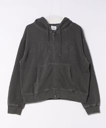 製品加工ショート丈ジップパーカー