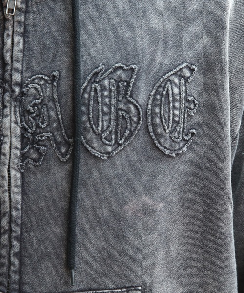 ８(eight)（エイト）の「製品加工ショート丈ジップパーカー（パーカー・メンズ・ブラック/ピンク/チャコールグレー・MEDIUM/LARGE）」の20枚目の写真