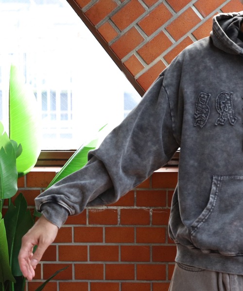 ８(eight)（エイト）の「製品加工ショート丈ジップパーカー（パーカー・メンズ・ブラック/ピンク/チャコールグレー・MEDIUM/LARGE）」の13枚目の写真