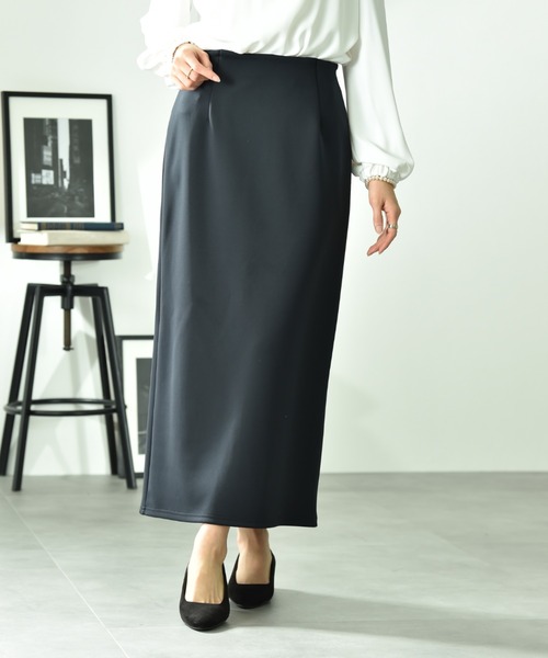 INTERPLANET（インタープラネット）の「綿タッチダンボールタイトスカート（スカート・レディース・ネイビー/グレイッシュベージュ・FREE）」の19枚目の写真