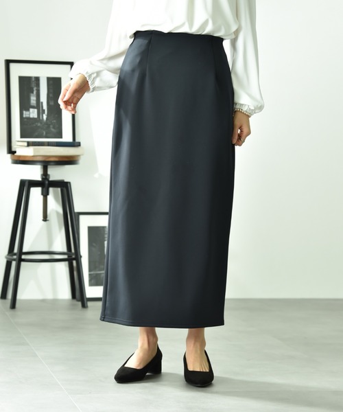 INTERPLANET（インタープラネット）の「綿タッチダンボールタイトスカート（スカート・レディース・ネイビー/グレイッシュベージュ・FREE）」の20枚目の写真