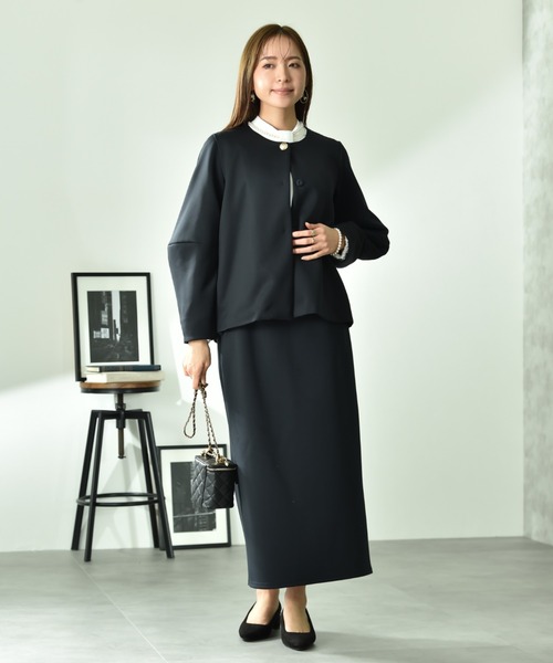 INTERPLANET（インタープラネット）の「綿タッチダンボールタイトスカート（スカート・レディース・ネイビー/グレイッシュベージュ・FREE）」の15枚目の写真