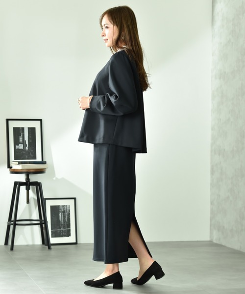 INTERPLANET（インタープラネット）の「綿タッチダンボールタイトスカート（スカート・レディース・ネイビー/グレイッシュベージュ・FREE）」の17枚目の写真