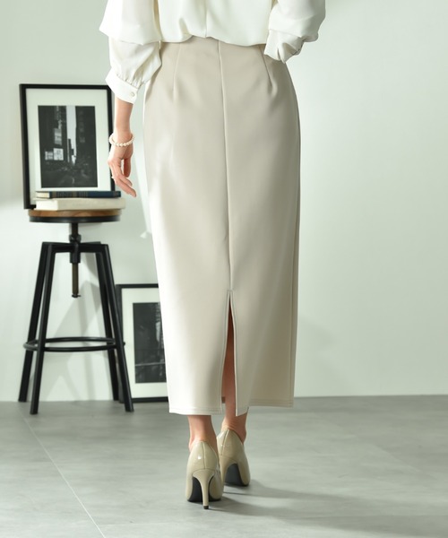 INTERPLANET（インタープラネット）の「綿タッチダンボールタイトスカート（スカート・レディース・ネイビー/グレイッシュベージュ・FREE）」の7枚目の写真