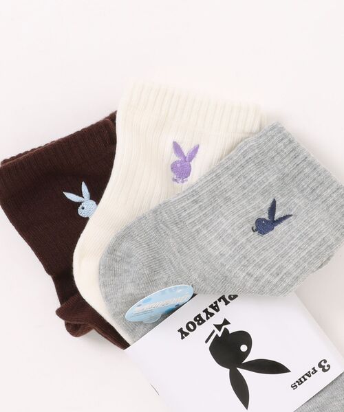 PLAYBOY(プレイボーイ)の「毎日使える♪3足セット!!【PLAYBOY/プレイボーイ】ソックス/3足組(ソックス/靴下・レディース・その他・ONESIZE)」の2枚目の写真