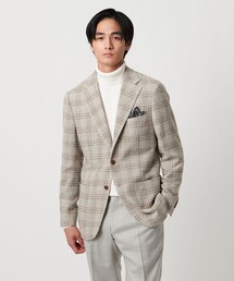 【新品】春夏物 ユナイテッドアローズ ニット素材 ジャケット 46 M ベージュ UNITED ARROWS（ユナイテッドアローズ）の「シアー バイカラー