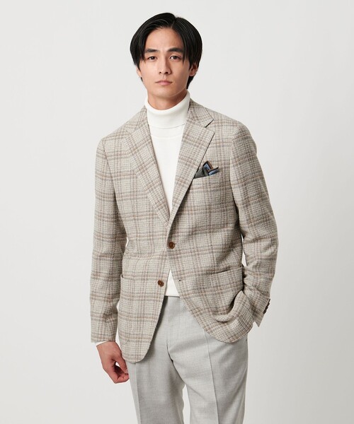 UNITED ARROWS(ユナイテッドアローズ)の「ファンシーチェック 3ボタン ジャケット C‐MODEL(テーラードジャケット・メンズ・ナチュラル・50/46/48/42)」の1枚目の写真