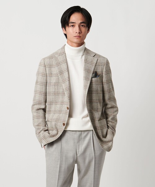 UNITED ARROWS(ユナイテッドアローズ)の「ファンシーチェック 3ボタン ジャケット C‐MODEL(テーラードジャケット・メンズ・ナチュラル・50/46/48/42)」の2枚目の写真