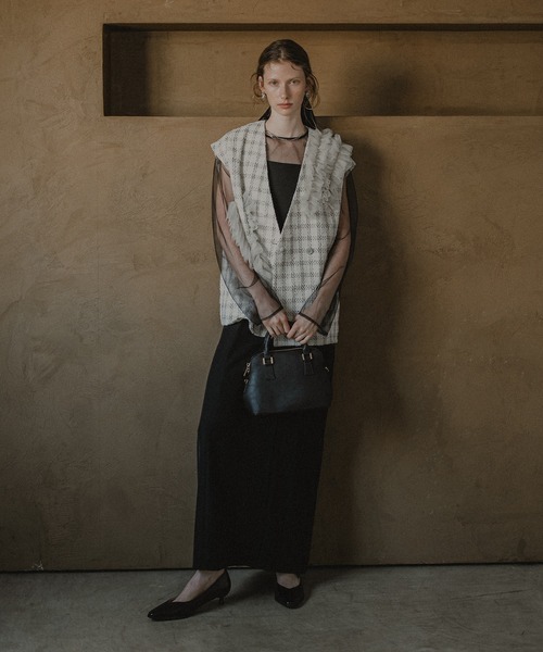 et.UNiVER（エトユニベール）の「Urban vest dress（ドレス・レディース・ブラック×ホワイト/ブラック・SMALL/MEDIUM/LARGE）」の12枚目の写真