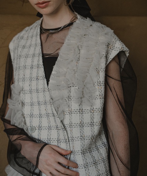 et.UNiVER（エトユニベール）の「Urban vest dress（ドレス・レディース・ブラック×ホワイト/ブラック・SMALL/MEDIUM/LARGE）」の18枚目の写真