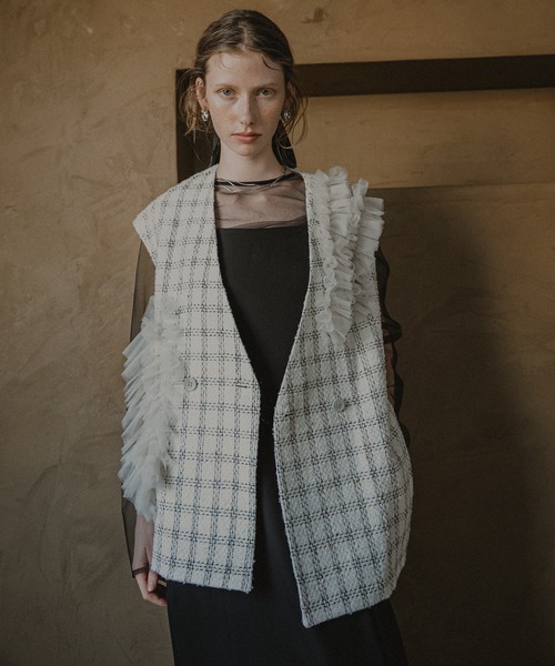 et.UNiVER（エトユニベール）の「Urban vest dress（ドレス・レディース・ブラック×ホワイト/ブラック・SMALL/MEDIUM/LARGE）」の19枚目の写真
