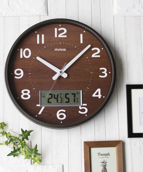 その他セレクト（ソノタセレクト）の「MAG デジアナ電波掛時計 ゴーフル（掛け時計・レディース・ナチュラル/ブラウン・FREE）」の3枚目の写真