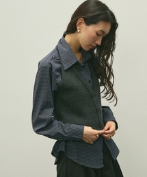 Halter knit bustier set shirt / ホルターニットビスチェセットシャツ