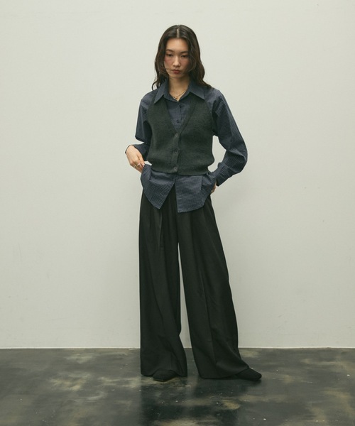 セール】Halter knit bustier set shirt / ホルターニットビスチェ