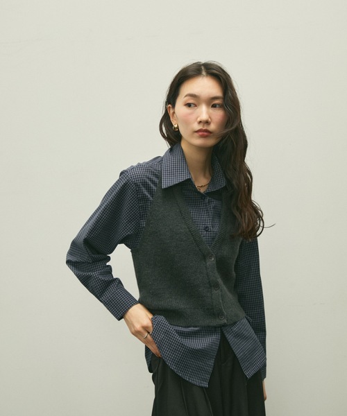 Lutim by u(ルチバイユー)の「Halter knit bustier set shirt / ホルターニットビスチェセットシャツ(シャツ/ブラウス・レディース・ネイビー/ブラック・FREE)」の20枚目の写真