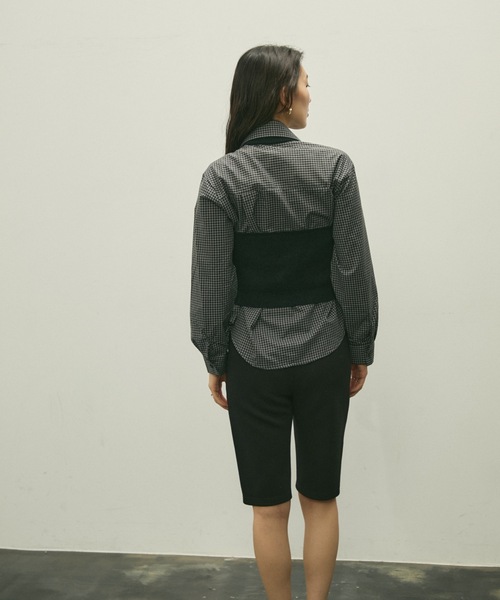 Lutim by u(ルチバイユー)の「Halter knit bustier set shirt / ホルターニットビスチェセットシャツ(シャツ/ブラウス・レディース・ネイビー/ブラック・FREE)」の16枚目の写真