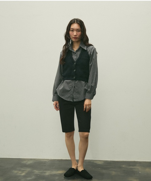 セール】Halter knit bustier set shirt / ホルターニットビスチェ