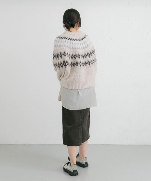 EKAL（エカル）の「ノルディックニットプルオーバー（ニット/セーター・レディース・グレー/ブラウン/アイボリー・ONE）」の18枚目の写真
