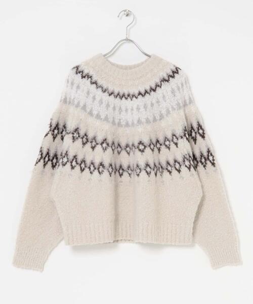 EKAL（エカル）の「ノルディックニットプルオーバー（ニット/セーター・レディース・グレー/ブラウン/アイボリー・ONE）」の19枚目の写真