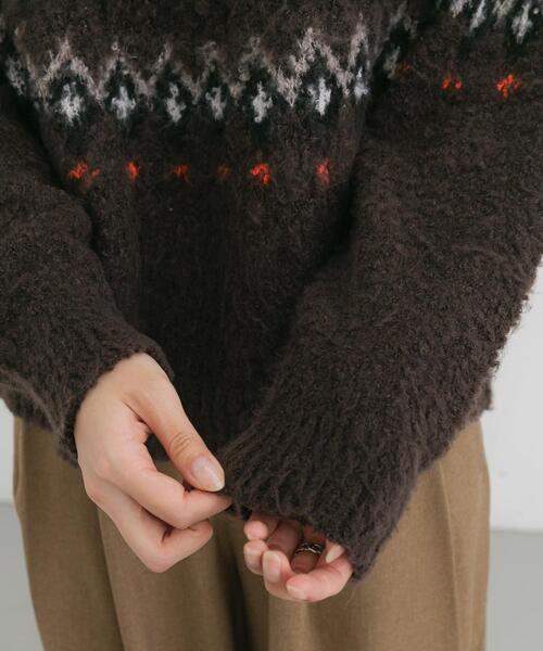 EKAL（エカル）の「ノルディックニットプルオーバー（ニット/セーター・レディース・グレー/ブラウン/アイボリー・ONE）」の5枚目の写真