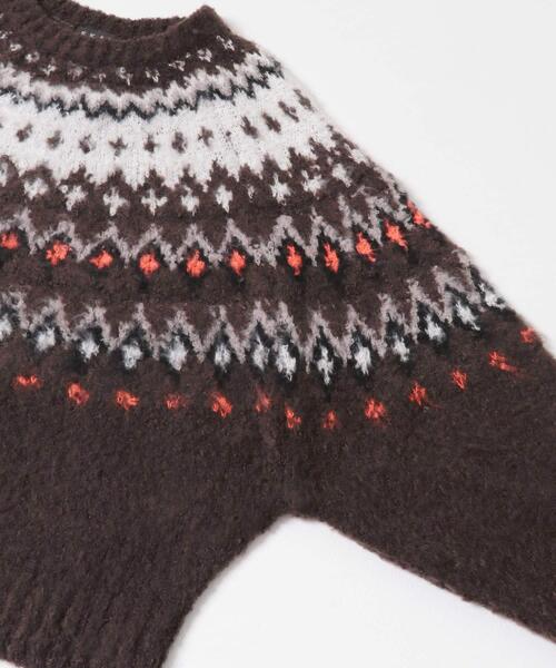 EKAL（エカル）の「ノルディックニットプルオーバー（ニット/セーター・レディース・グレー/ブラウン/アイボリー・ONE）」の7枚目の写真