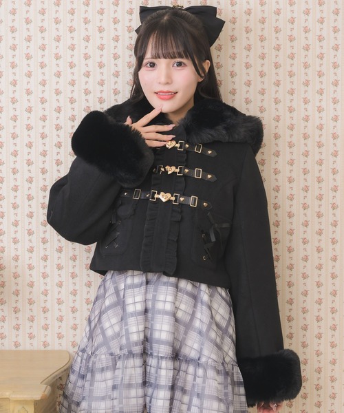 ロジータ　ハートバックルショートコート　ホワイト ロジータ ハートバックルショートコート ホワイト ロジータ ROJITA