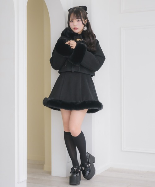 ロジータ　ハートバックルショートコート　ブラック セットアップ対応】ハートバックルショートコート（その他アウター