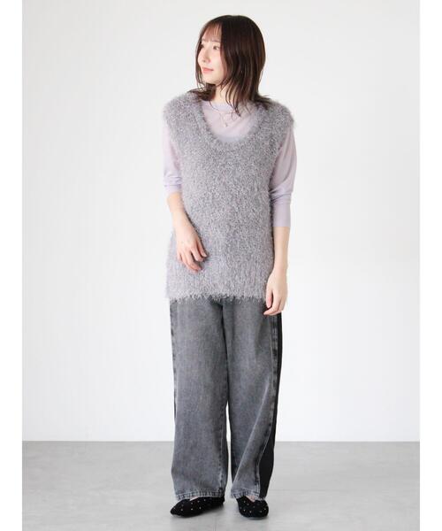 Te chichi TERRASSE（テチチテラス）の「長袖シアートップス《2025autumn catalog item》（Tシャツ/カットソー・レディース・オフホワイト/グレー/ブラック・F）」の7枚目の写真