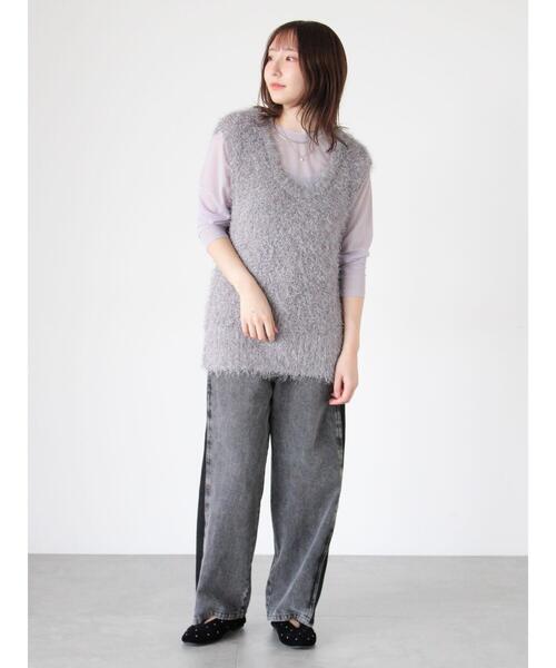 Te chichi TERRASSE（テチチテラス）の「長袖シアートップス《2025autumn catalog item》（Tシャツ/カットソー・レディース・オフホワイト/グレー/ブラック・F）」の8枚目の写真