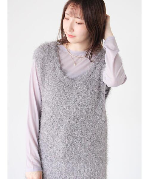 Te chichi TERRASSE（テチチテラス）の「長袖シアートップス《2025autumn catalog item》（Tシャツ/カットソー・レディース・オフホワイト/グレー/ブラック・F）」の9枚目の写真