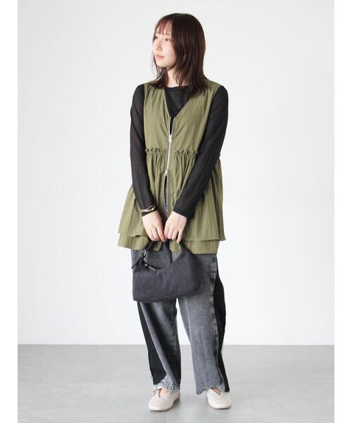 Te chichi TERRASSE（テチチテラス）の「長袖シアートップス《2025autumn catalog item》（Tシャツ/カットソー・レディース・オフホワイト/グレー/ブラック・F）」の10枚目の写真