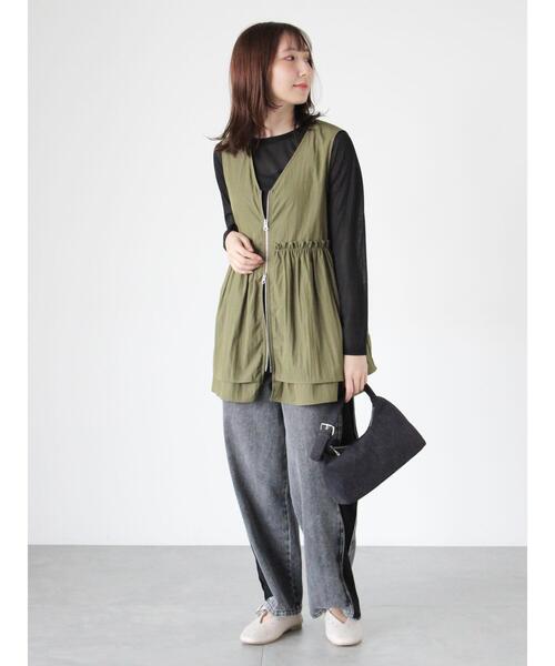 Te chichi TERRASSE（テチチテラス）の「長袖シアートップス《2025autumn catalog item》（Tシャツ/カットソー・レディース・オフホワイト/グレー/ブラック・F）」の11枚目の写真