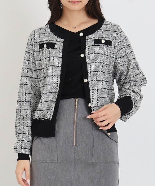 TRUDEA(トルディア)の「ツイードライクニットジャケット(カーディガン/ボレロ・レディース・ブラック/ホワイト・MEDIUM/LARGE)」の17枚目の写真