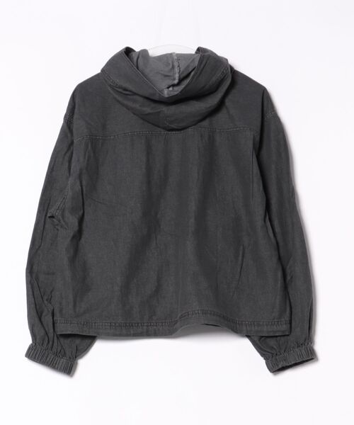 BACK NUMBER（バックナンバー）の「【BACK NUMBER】デニムフードシャツ (洗練デザイン / シンプルカジュアル / 女性らしさ)（シャツ/ブラウス・レディース・ブラック/グレー・M/L）」の10枚目の写真