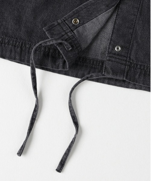 BACK NUMBER（バックナンバー）の「【BACK NUMBER】デニムフードシャツ (洗練デザイン / シンプルカジュアル / 女性らしさ)（シャツ/ブラウス・レディース・ブラック/グレー・M/L）」の8枚目の写真