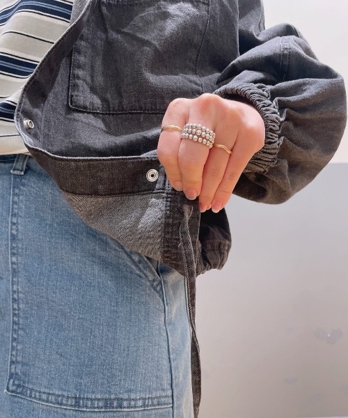 BACK NUMBER（バックナンバー）の「【BACK NUMBER】デニムフードシャツ (洗練デザイン / シンプルカジュアル / 女性らしさ)（シャツ/ブラウス・レディース・ブラック/グレー・M/L）」の13枚目の写真