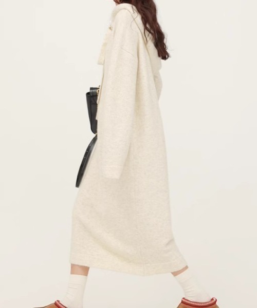 Teem Store(チームストア)の「フード付きニットワンピース(ワンピース・レディース・ブラック/アイボリー/グレー・F)」の11枚目の写真