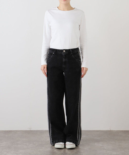 adidas(アディダス)の「adidas / アディダス DENIM 3S PANT(デニムパンツ・レディース・ブラック・25/24)」の4枚目の写真