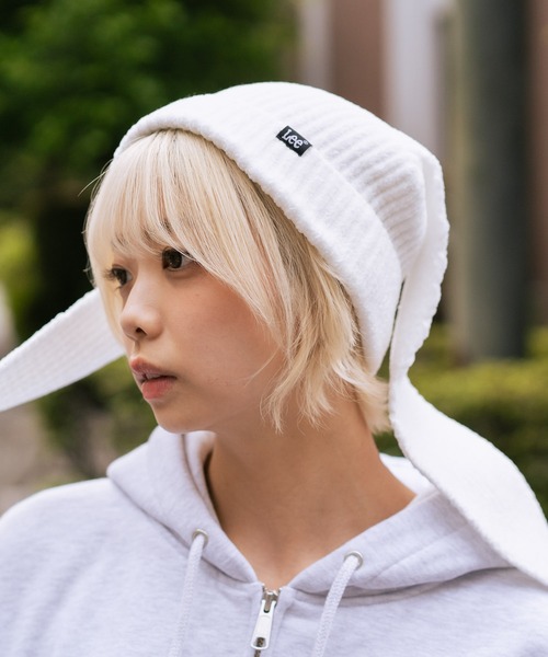 Lee（リー）の「【Lee/リー】ウサミミニットキャップ（ニットキャップ/ビーニー・メンズ・ブラック/ホワイト・FREE）」の2枚目の写真