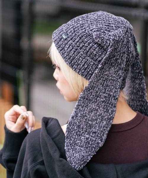 Lee（リー）の「【Lee/リー】ウサミミニットキャップ（ニットキャップ/ビーニー・メンズ・ブラック/ホワイト・FREE）」の9枚目の写真