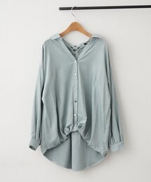 秋素材にアップデート♪マイクロコールタケノコタックブラウス