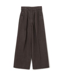 ハードツイストデニム ワイドストレートパンツ