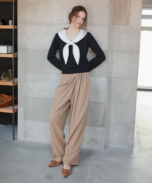 DONOBAN（ドノバン）の「セーラーカラーニット（ニット/セーター・レディース・ブラック/グレー・ONE）」の3枚目の写真