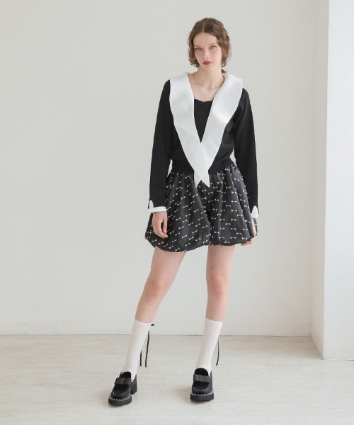 DONOBAN（ドノバン）の「セーラーカラーニット（ニット/セーター・レディース・ブラック/グレー・ONE）」の5枚目の写真