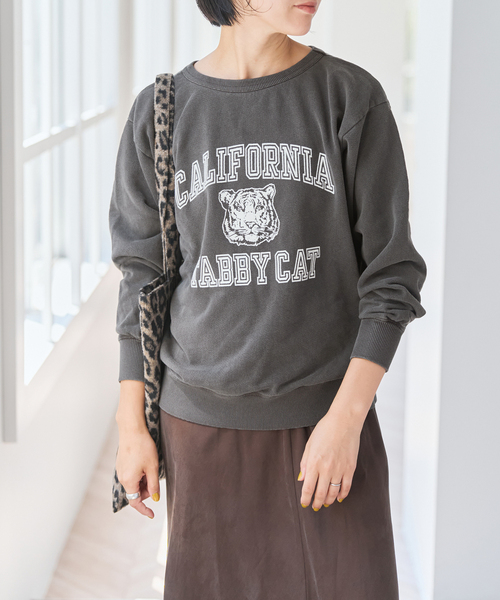 PINUE ダークグレー クルーネック スウェット 10．0oz T／C クルーネック スウェット（裏起毛） 5928