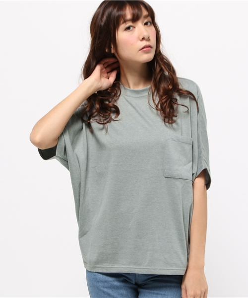 OUTLET（アウトレット）の「【Discoat Parisien】BIGドルマンポケ付P/O（Tシャツ/カットソー・レディース・オフホワイト/杢グレー/ブラック・LARGE/MEDIUM）」の3枚目の写真