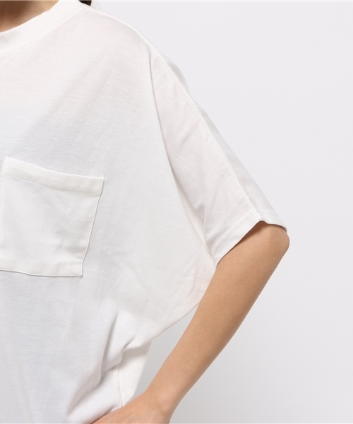 OUTLET（アウトレット）の「【Discoat Parisien】BIGドルマンポケ付P/O（Tシャツ/カットソー・レディース・オフホワイト/杢グレー/ブラック・LARGE/MEDIUM）」の4枚目の写真