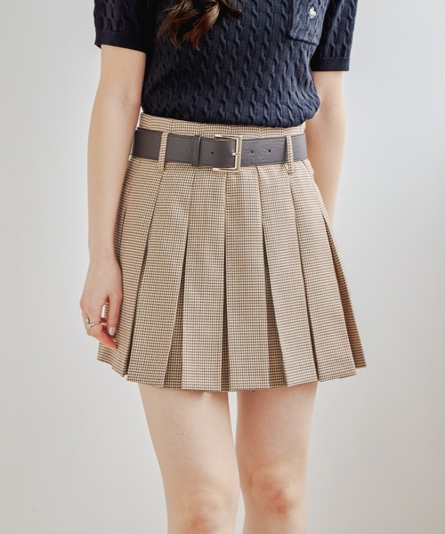 Heather（ヘザー）の「ベルト付きアソートプリーツミニスカート　608009（スカート・レディース・ブラック系その他/グレー/ブラック/ベージュ/グレー系/アイボリー/ベージュ系その他・S/M）」の7枚目の写真