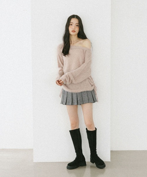 Heather（ヘザー）の「ベルト付きアソートプリーツミニスカート　608009（スカート・レディース・ブラック系その他/グレー/ブラック/ベージュ/グレー系/アイボリー/ベージュ系その他・S/M）」の17枚目の写真