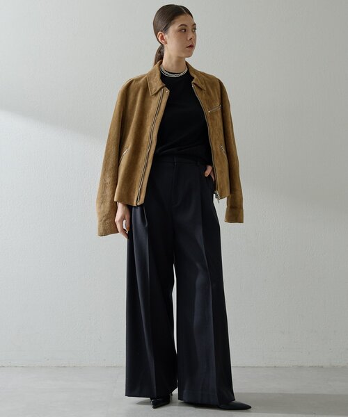 Whim Gazette（ウィムガゼット）の「ワイドタックパンツ（その他パンツ・レディース・ブラック/グレイッシュベージュ・38/36）」の10枚目の写真